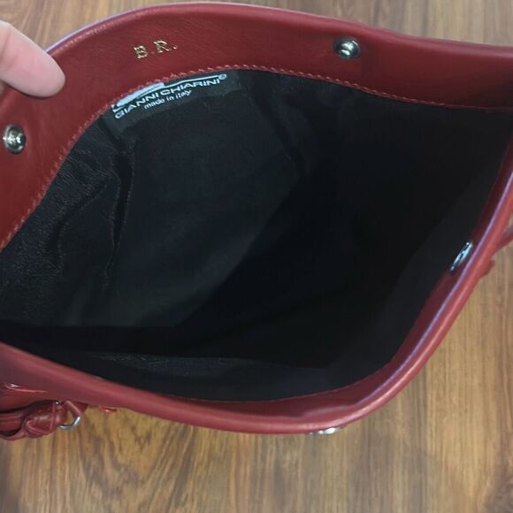 Gianni Chiarini made in Italy red leather small handbag initials b.r - Picture 4 of 6